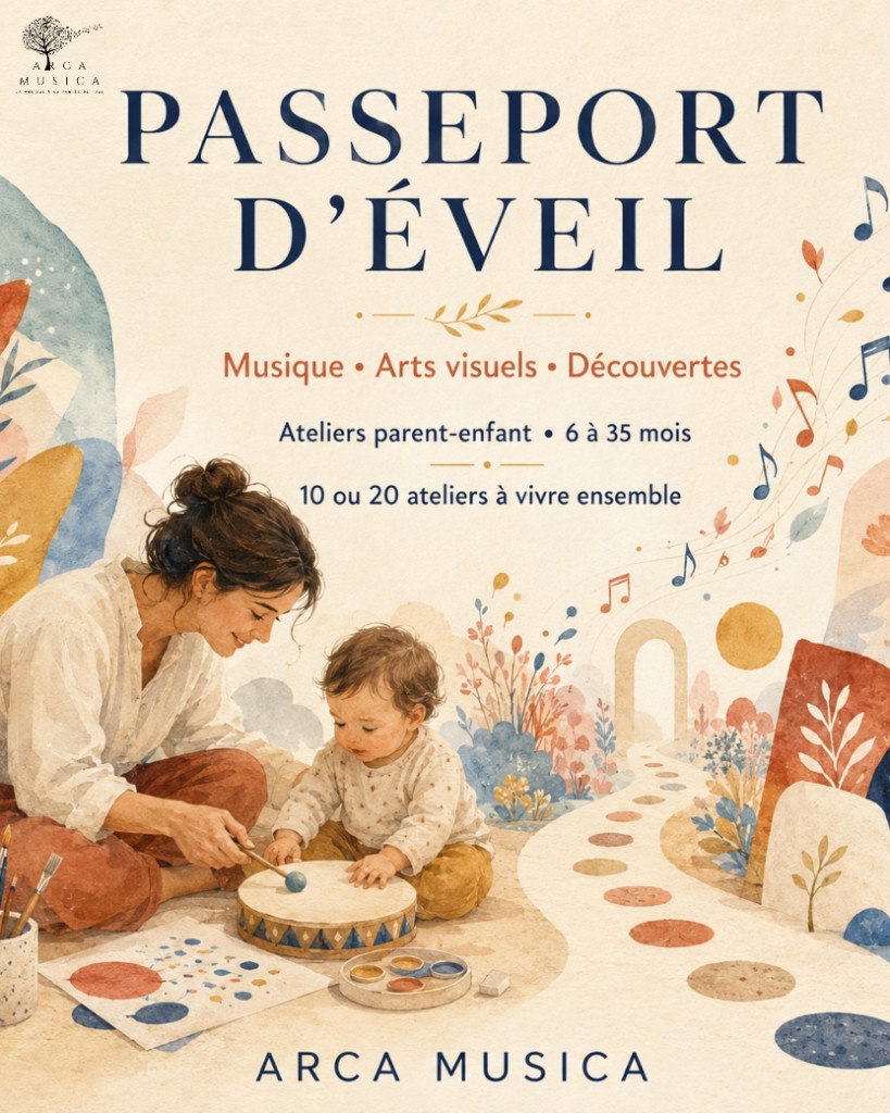 Parent et enfant lors d'un atelier Passeport d'éveil à Arca Musica